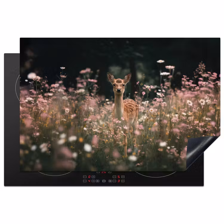 Inductie beschermer - Hert - Wilde bloemen - Bos — 2