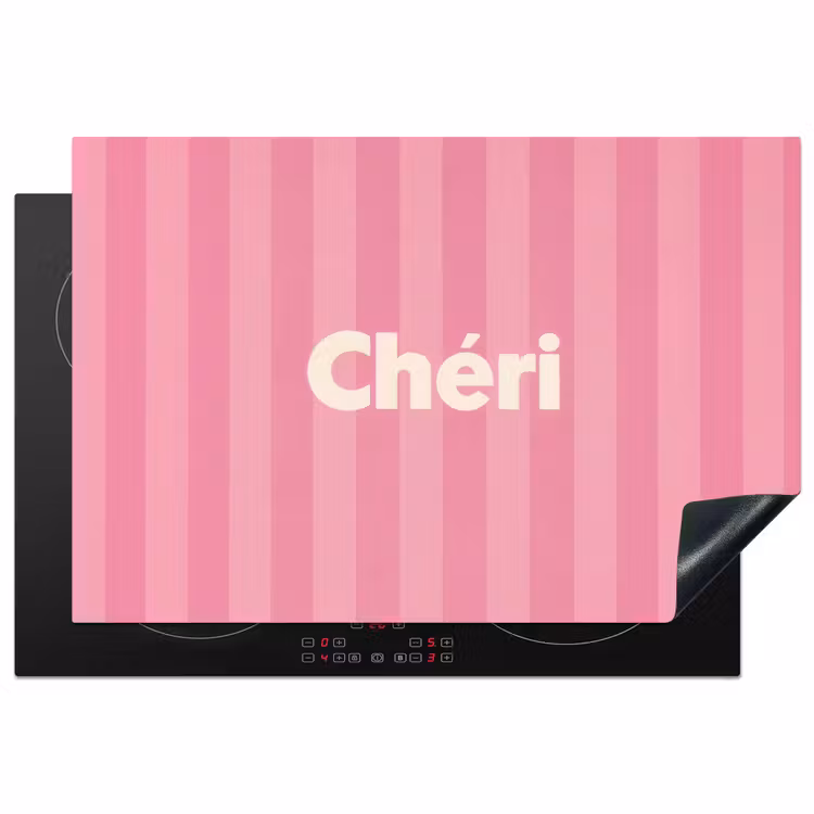 Inductie beschermer - Gestreept - Roze - Chéri — 1