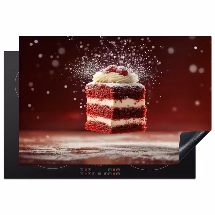 Inductie beschermer - Rode - Velvet - Taart - Eten — 1