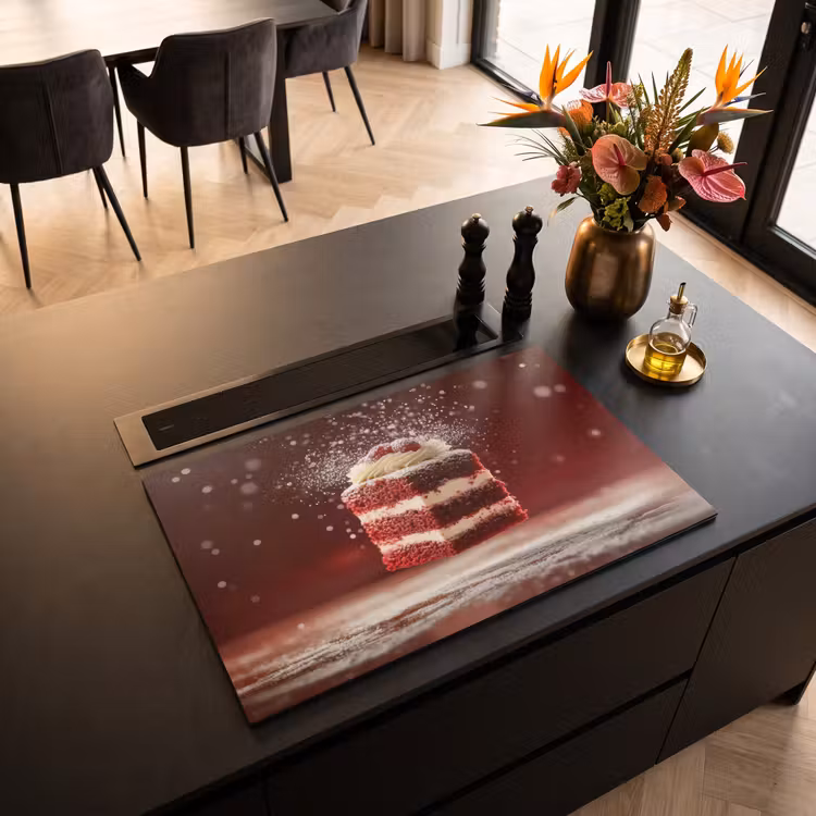 Inductie beschermer - Rode - Velvet - Taart - Eten — 3