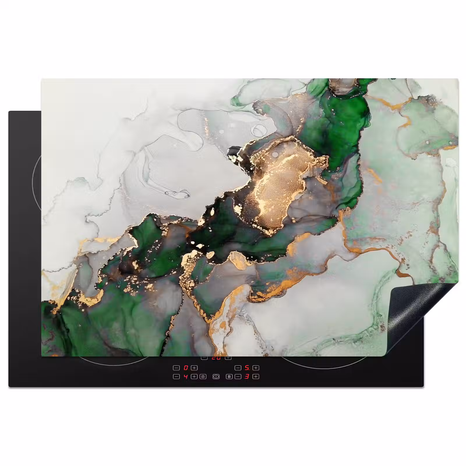 Inductie beschermer - Marmer - Goud - Groen - Luxe — 1