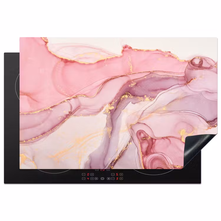 Inductie beschermer - Goud - Marmer - Roze — 1