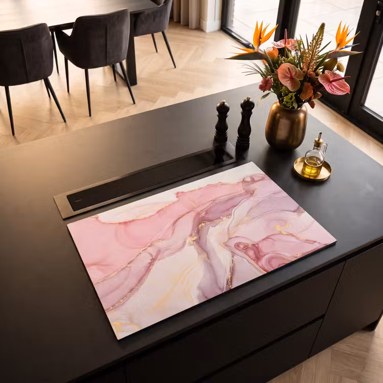 Inductie beschermer - Goud - Marmer - Roze — 3