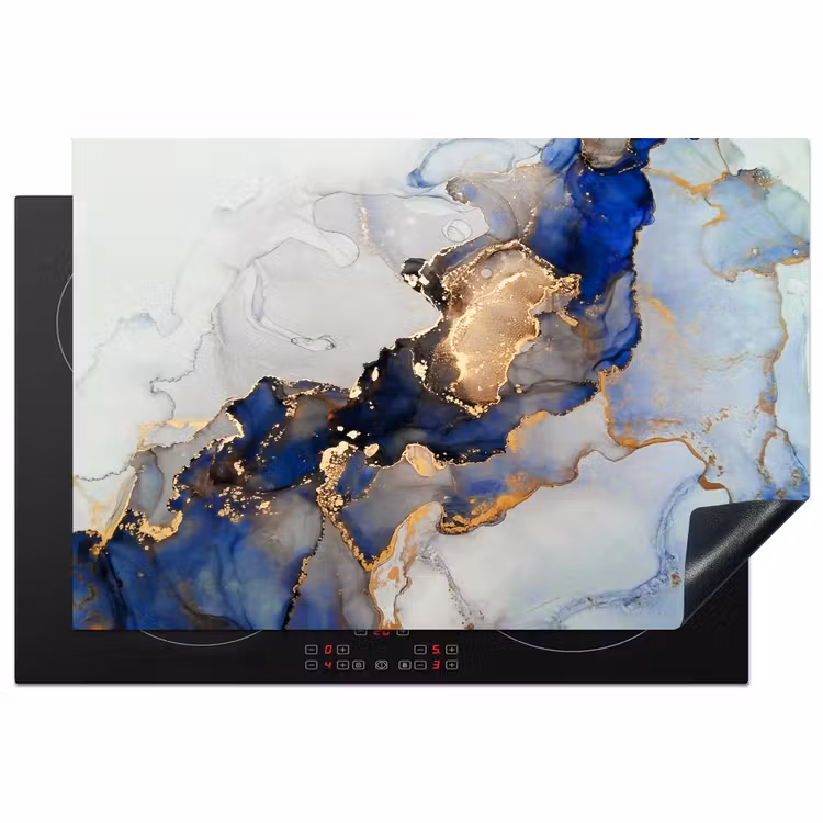 Inductie beschermer - Marmer - Blauw - Goud — 2