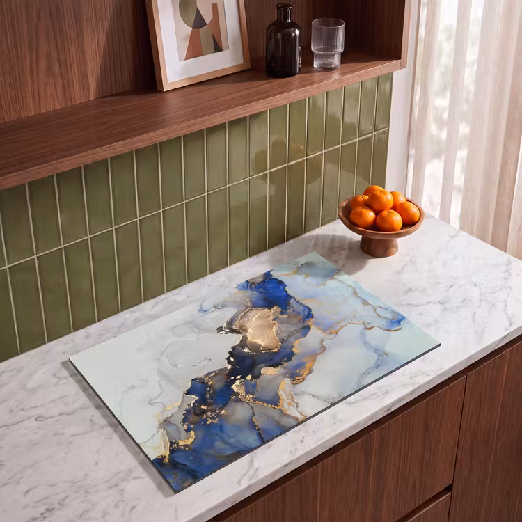Inductie beschermer - Marmer - Blauw - Goud — 4