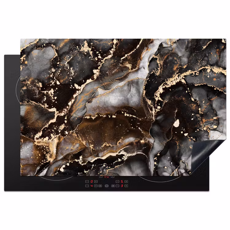 Inductie beschermer - Marmer - Goud - Glitter - Luxe — 2