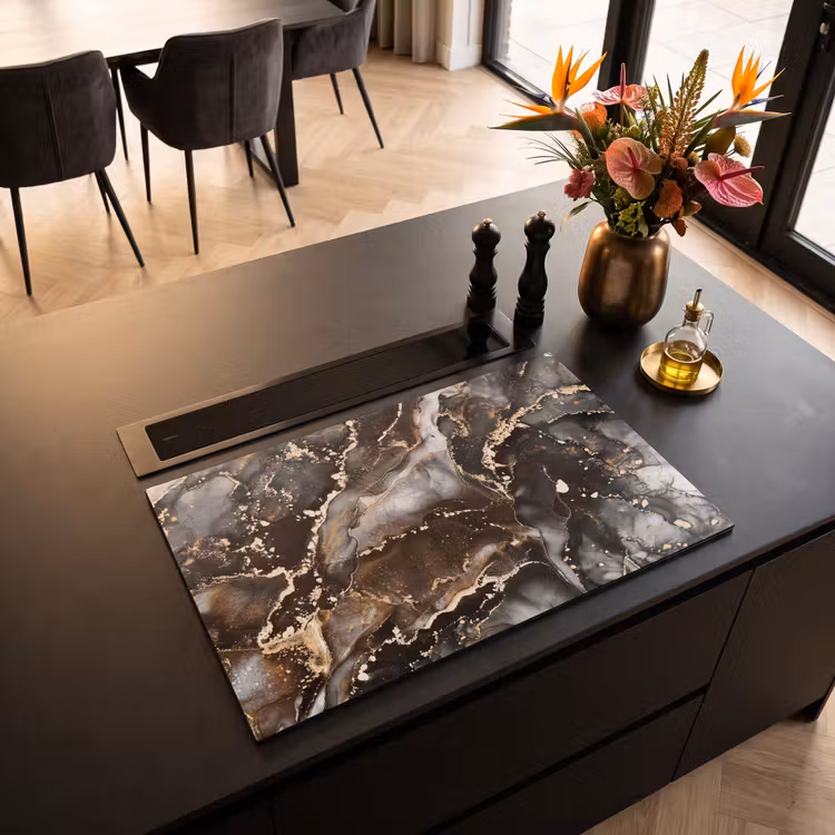 Inductie beschermer - Marmer - Goud - Glitter - Luxe — 3