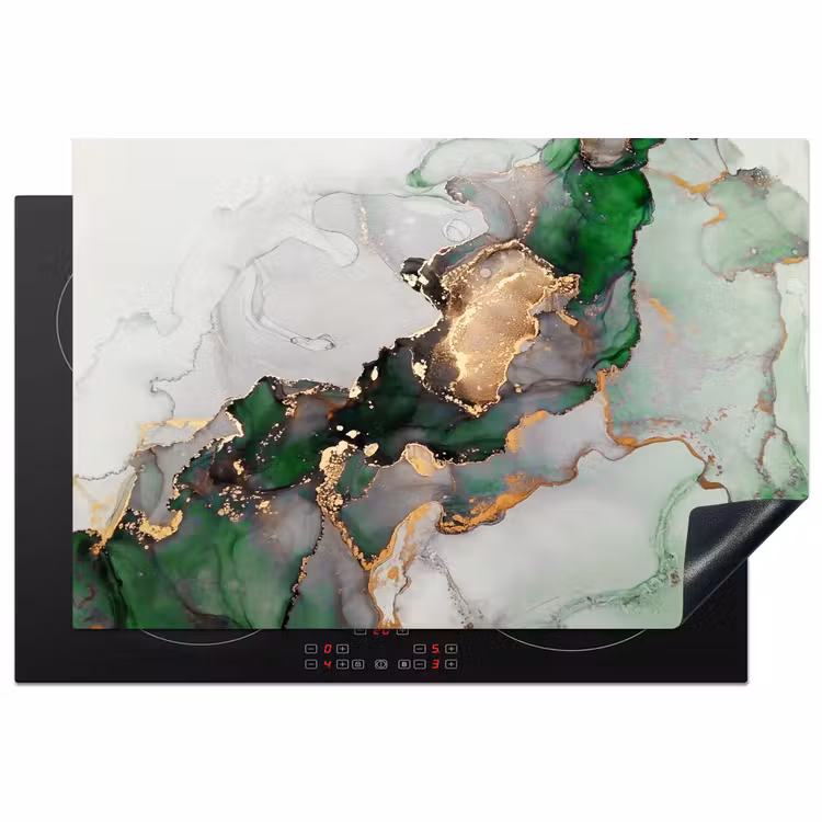 Inductie beschermer - Marmer - Goud - Groen - Luxe — 1