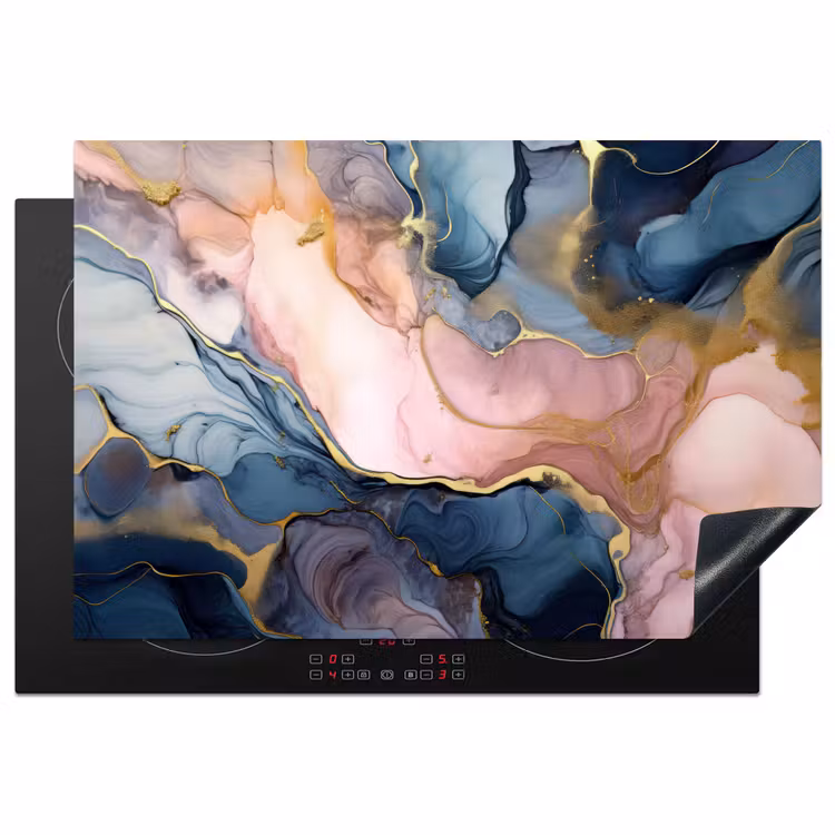 Inductie beschermer - Marmer - Roze - Blauw — 1