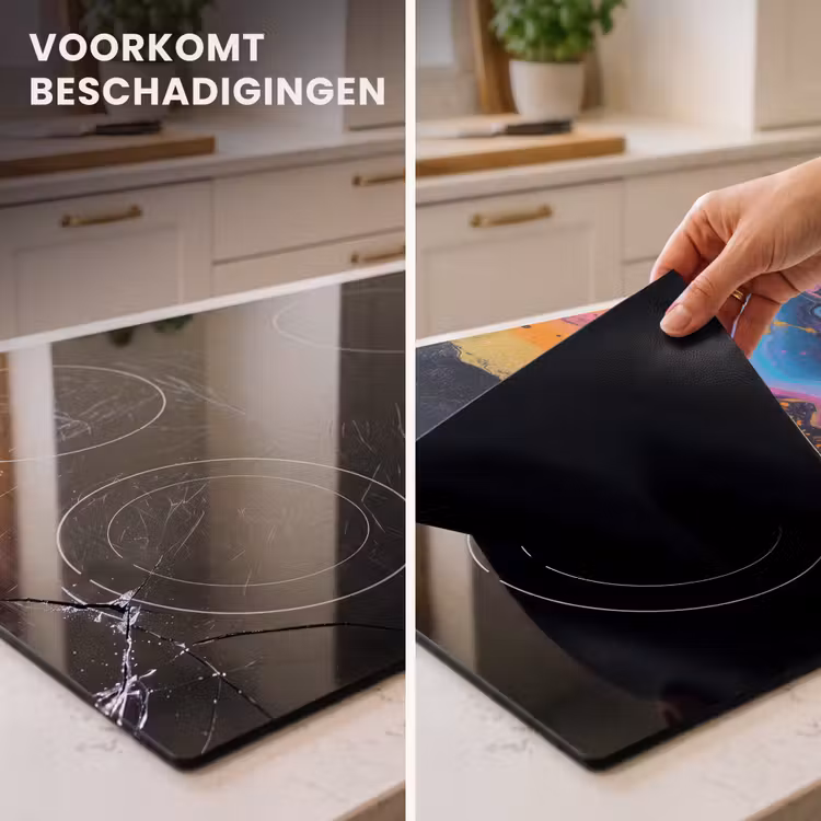 Inductie beschermer - Modern - Marmer - Oranje — 1