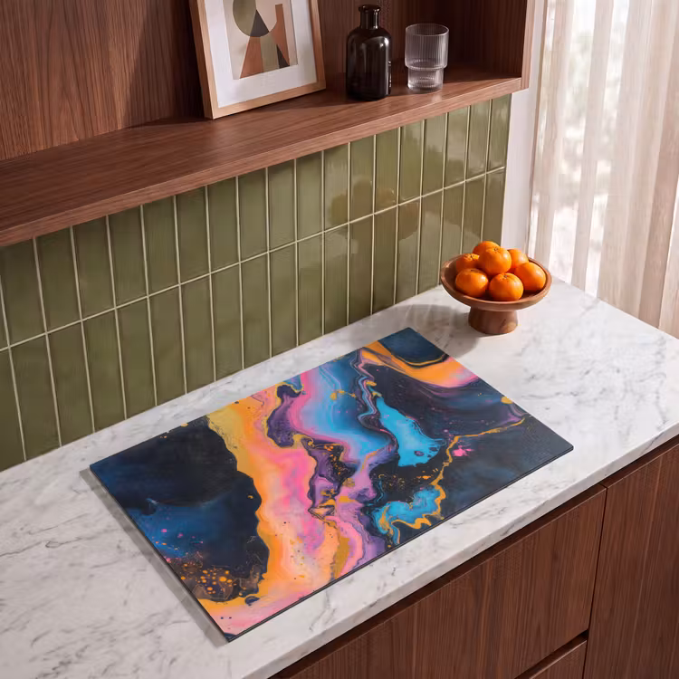 Inductie beschermer - Modern - Marmer - Oranje — 4