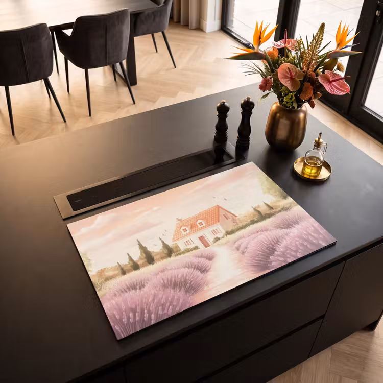 Inductie beschermer - Lavendelveld - Huis - Paars — 3