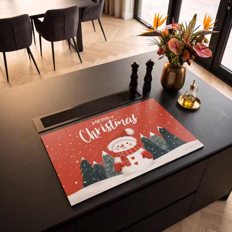 Inductie beschermer - Kerstgroet - Sneeuw - Rood — 3
