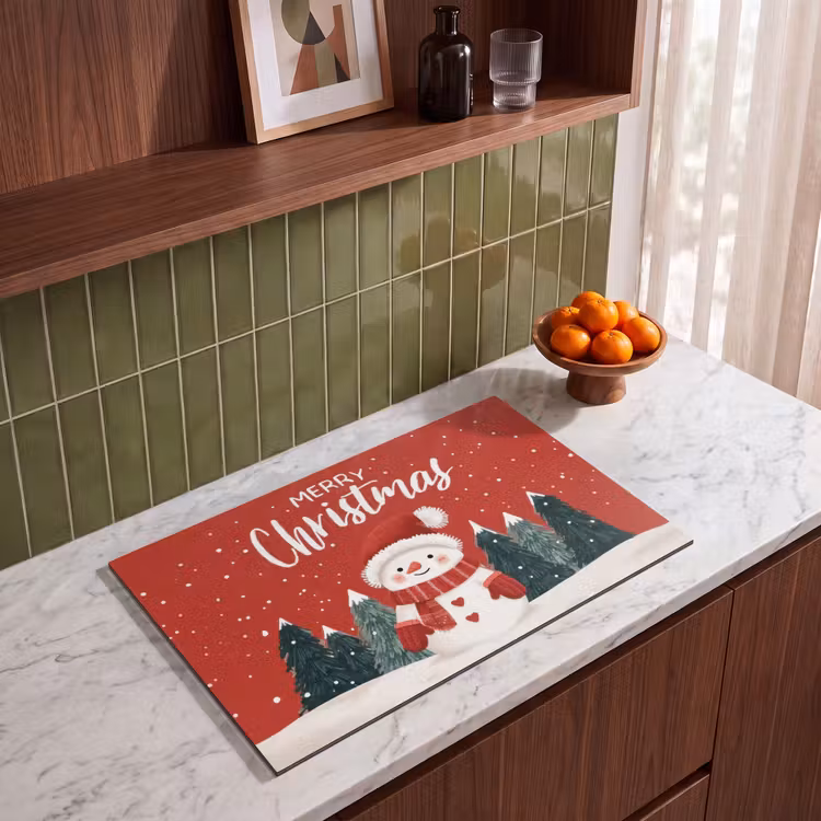 Inductie beschermer - Kerstgroet - Sneeuw - Rood — 4