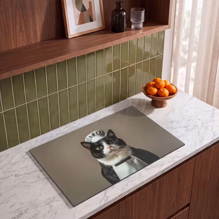 Inductie beschermer - Kat - Kokskleding - Zwart - Wit — 4