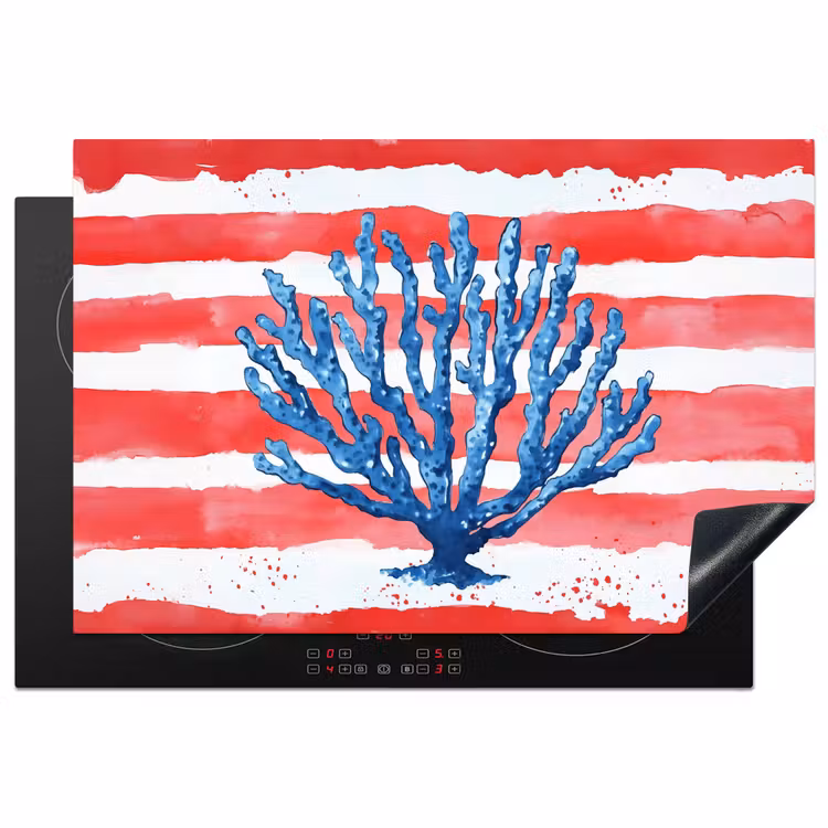 Inductie beschermer - Koraal - Verfstructuur - Rood - Blauw — 2