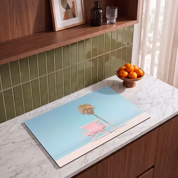 Inductie beschermer - Palmboom - Strandhuis - Roze — 4
