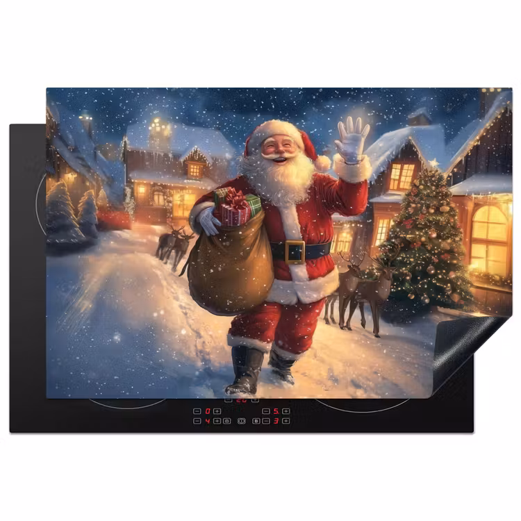 Inductie beschermer - Kerstman - Dorp - Hert - Donker — 1