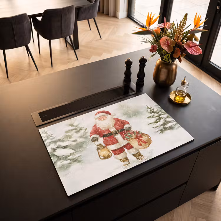 Inductie beschermer - Kerstman- Winter - Sneeuw - Wit - Rood — 3