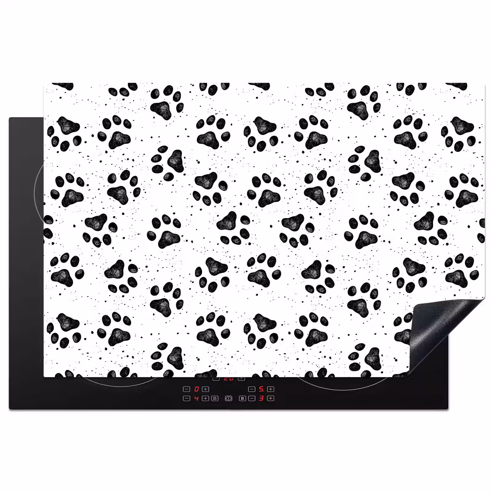 Inductie beschermer - Paw - Pattern -Black — 1