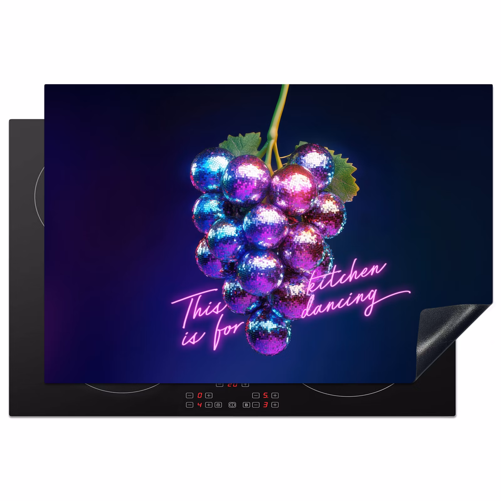 Inductie beschermer - Quote - Neon - Disco - Druiven — 1