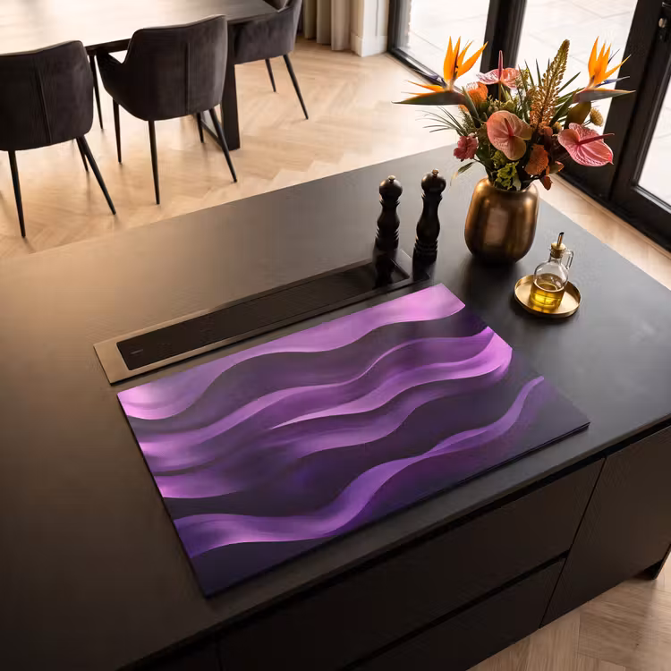 Inductie beschermer - Golven - Abstract - Paars — 3