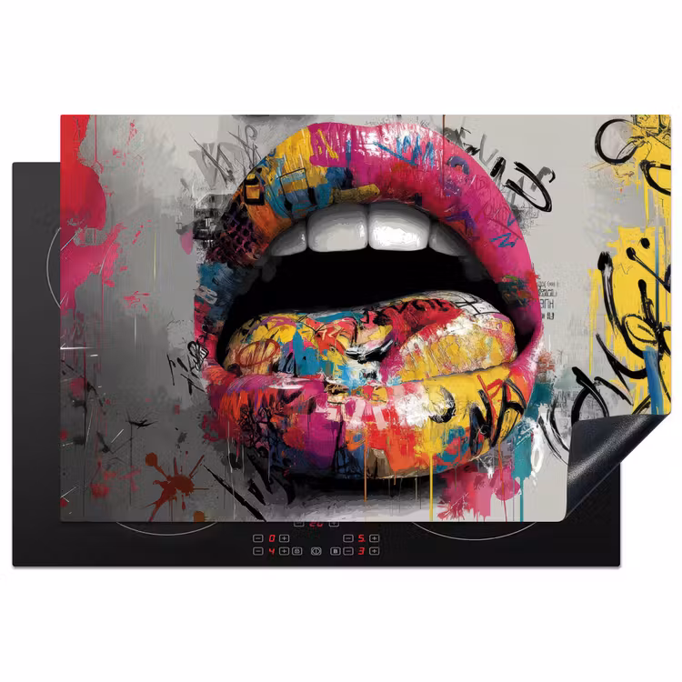Inductie beschermer - Lippen - Graffiti - Expressief — 1