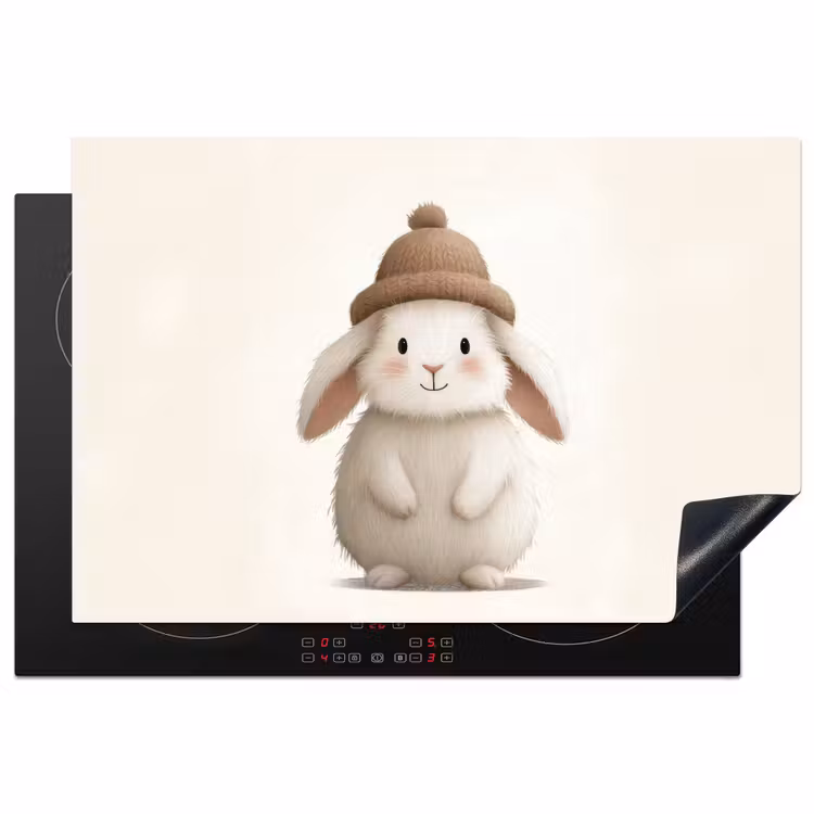Inductie beschermer - Konijn - Muts - Oren - Beige — 2
