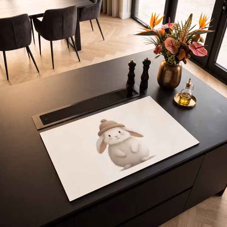 Inductie beschermer - Konijn - Muts - Oren - Beige — 3