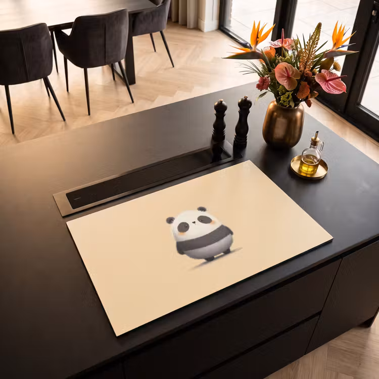 Inductie beschermer - Panda - Beige - Minimalistisch — 3