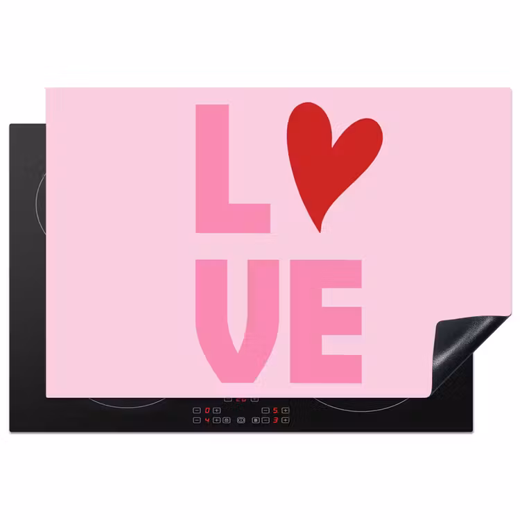Inductie beschermer - Love - Roze - Hart - Valentijn — 1