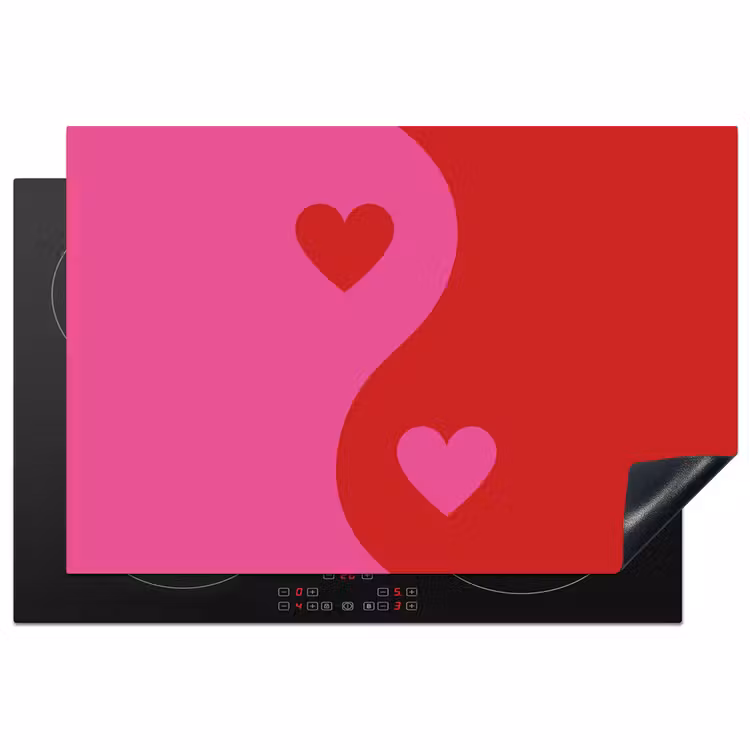 Inductie beschermer - Minimalistisch - Rood - Roze - Hartjes — 2