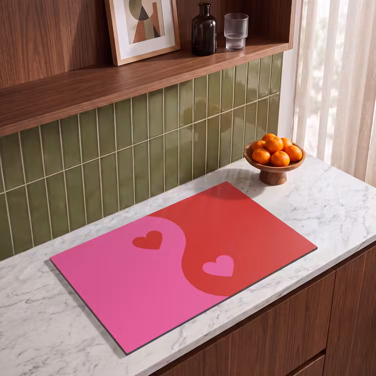 Inductie beschermer - Minimalistisch - Rood - Roze - Hartjes — 4