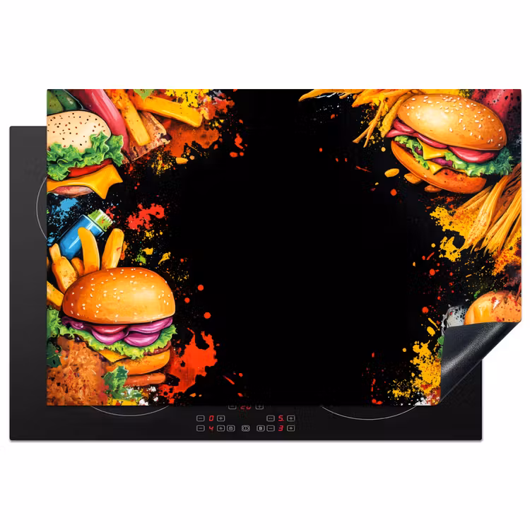 Inductie beschermer - Fastfood - Graffiti - Hamburger - Eten - Modern — 1