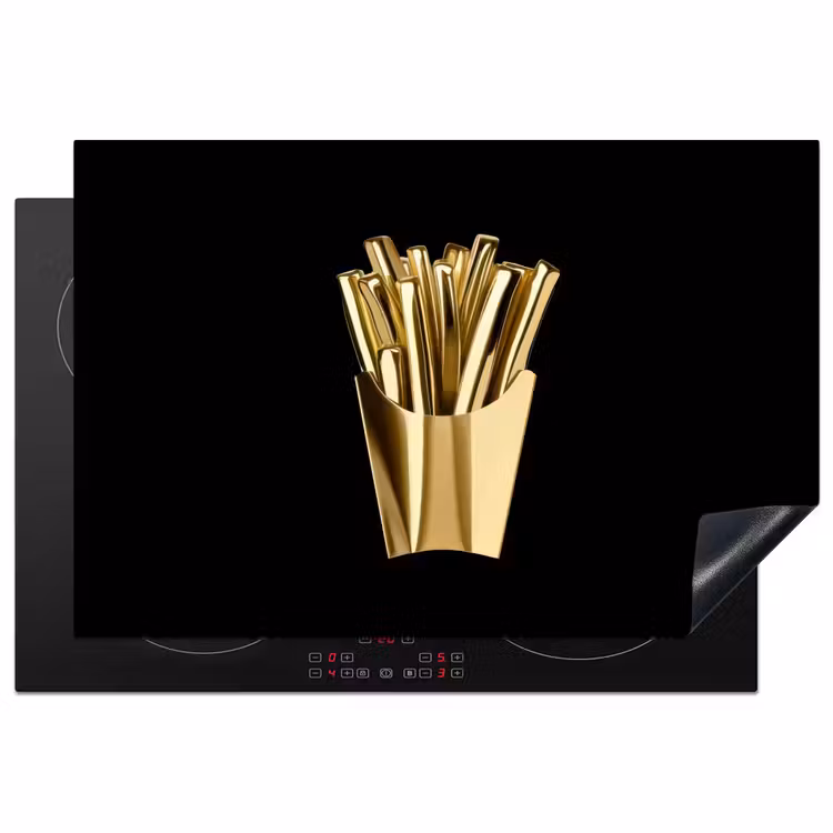 Inductie beschermer - Friet - Goud - Chrome - Eten — 1