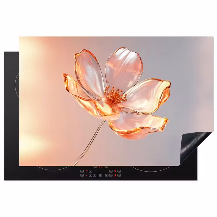 Inductie beschermer - Glazen - Bloem - Roze — 1