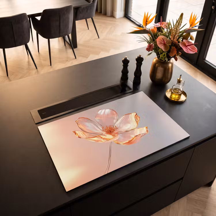 Inductie beschermer - Glazen - Bloem - Roze — 3