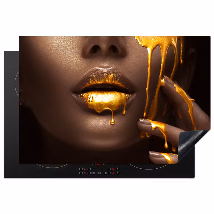 Inductie beschermer - Goud - Vrouw - Verf - Lippen - Luxe — 2