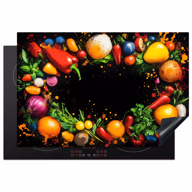 Inductie beschermer - Groente - Graffiti - Kleurrijk - Koken - Abstract — 2