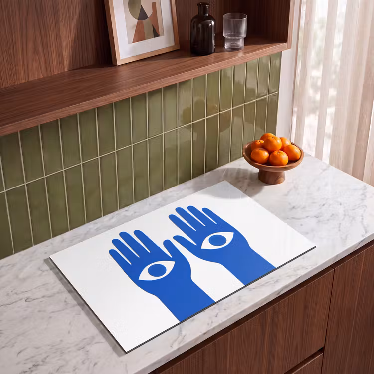 Inductie beschermer - Handen - Twee - Ogen - Blauw — 4