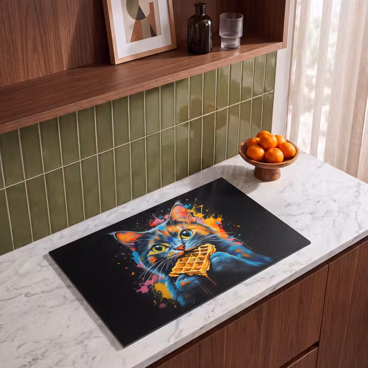 Inductie beschermer - Kat - Graffiti - Kleurrijk - Wafel - Eten — 4