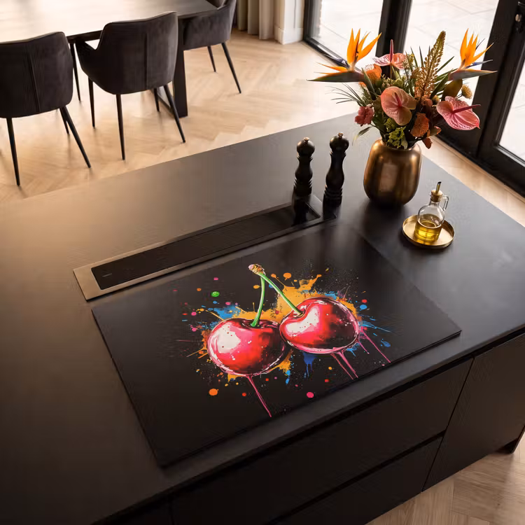 Inductie beschermer - Kersen - Fruit - Graffiti - Verf - Abstract - Modern - Kleurrijk — 3