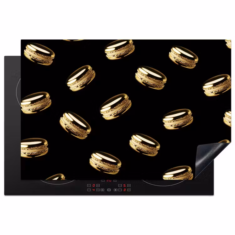 Inductie beschermer - Macarons - Patroon - Goud - Zwart — 1