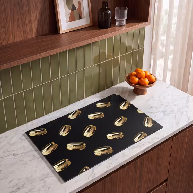 Inductie beschermer - Macarons - Patroon - Goud - Zwart — 4