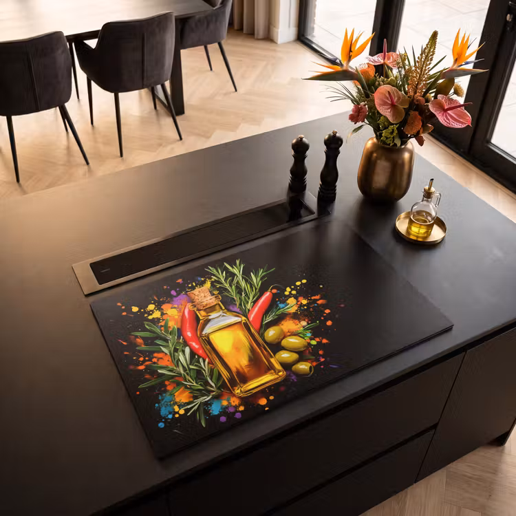 Inductie beschermer - Olijfolie - Graffiti - Peper - Olijven - Modern — 3