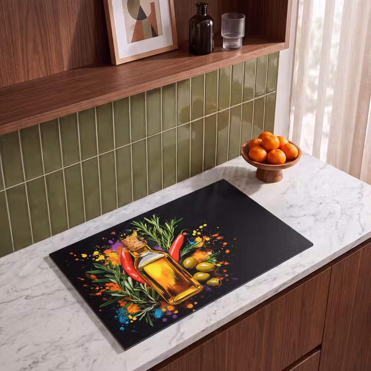 Inductie beschermer - Olijfolie - Graffiti - Peper - Olijven - Modern — 4