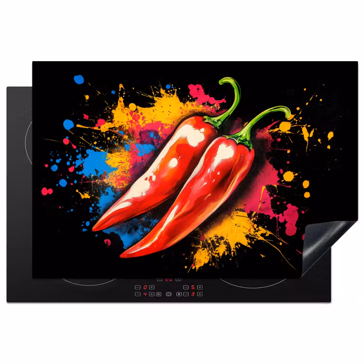 Inductie beschermer - Peper - Graffiti - Verf - Abstract - Modern - Kleurrijk — 1