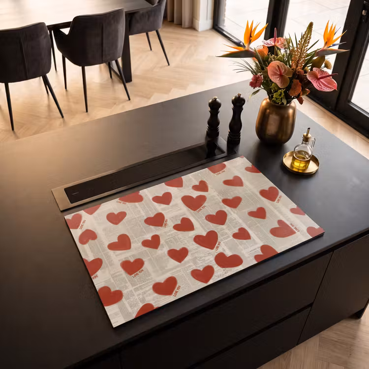 Inductie beschermer - Hartjes - Krant - Loveyou — 3