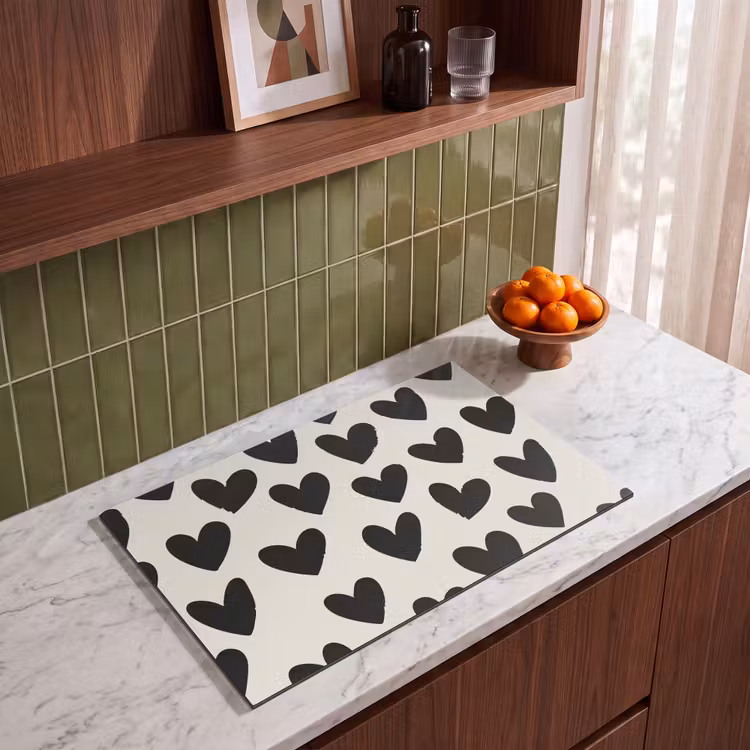 Inductie beschermer - Hartjes - Zwart - Beige — 4