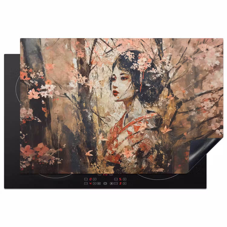 Inductie beschermer - Kimono - Vrouw - kersenbomen — 2